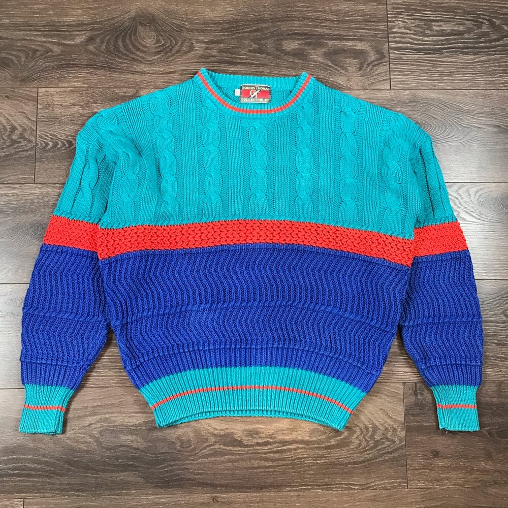 Gordon Thomas Collectibles Men’s Vintage 90’s 3D Knit Crewneck Sweater Size M
